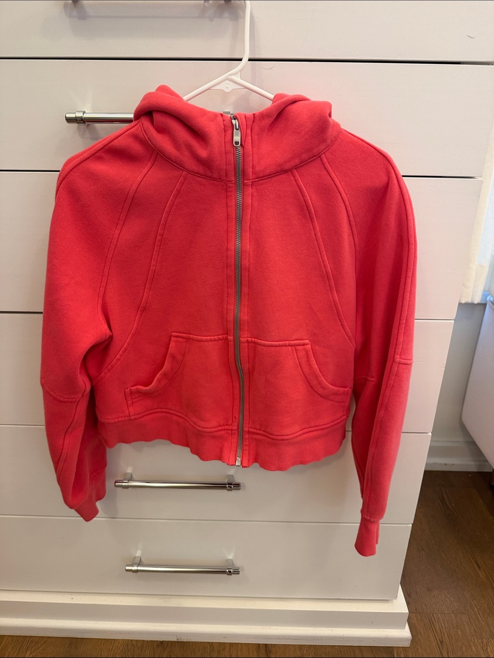 lululemon athletica cropped scuba full zip Coral Pink Hooded Zip Jacket